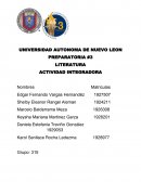 LITERATURA ACTIVIDAD INTEGRADORA