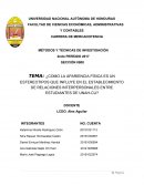 Como la apariencia física es un estereotipo que influye en el establecimiento de relaciones interpersonales entre estudiantes de UNAH?