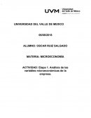 Análisis de las variables microeconómicas de la empresa