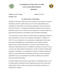 Las células madre en Odontología. Página 1