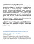 Discriminación positiva y discriminación negativa en Colombia