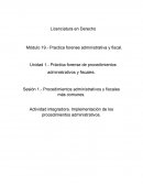 Actividad integradora. Implementación de los procedimientos administrativos
