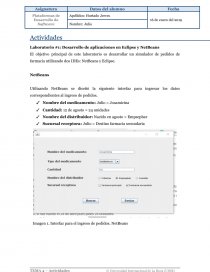 Laboratorio #1: Desarrollo de aplicaciones en Eclipse y NetBeans. Página 1