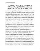 Cómo nace la vida y hacia dónde vamos?
