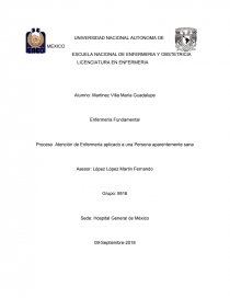 Proceso Atención de Enfermería aplicado a una Persona aparentemente sana. Página 1