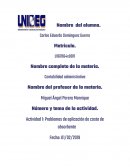 Actividad 1: Problemas de aplicación de costo de absorbente