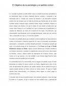 El Objetivo de la sociología y el sentido común