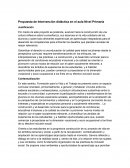Propuesta de Intervención didáctica en el aula Nivel Primaria