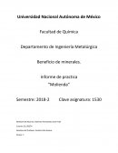 Informe de practica “Molienda”