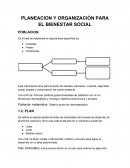 PLANEACION Y ORGANIZACIÓN PARA EL BIENESTAR SOCIAL