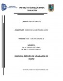 A tensión de una barra de acero