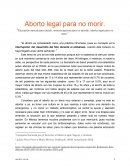 Aborto legal para no morir