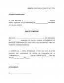 ASUNTO: CONSTANCIA DE MADRE SOLTERA