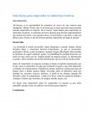 Ensayo sobre el artículo "Guía básica para emprender en industrias creativas"