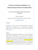 El Proceso de Planeación Didáctica en la Educación Superior Desde la Socioformación