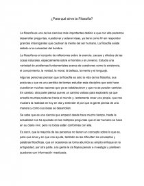 ¿Para qué sirve la Filosofía?. Página 1