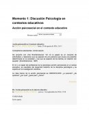 Discusión Psicología en contextos educativos