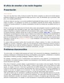 El oficio de enseñar a los recien llegados