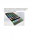 Análisis de Experimento con Minitab para proyecto de implementación de sistema de generación de Ideas usando dispositivos móviles