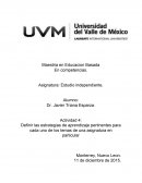 Definir las estrategias de aprendizaje pertinentes para cada uno de los temas de una asignatura en particular