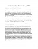 INTRODUCCION A LA INVESTIGACION DE OPERACIONES. NATURALEZA DE LA INVESTIGACION DE OPERACIONES