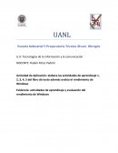 Evidencia: actividades de aprendizaje y evaluación del rendimiento de Windows