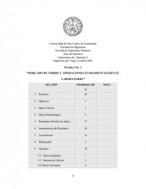 “DOBLADO DE VIDRIO Y OPERACIONES FUNDAMENTALESEN EL LABORATORIO”. Página 1