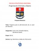 Programa para la administración de un canal de Televisión