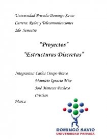“Proyectos” “Estructuras Discretas”. Página 1