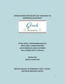 EXHIBICIÓN GREEK RESTARUANTE BAR “INNOVANDO TUS EXPERIENCIAS SALUDABLES”