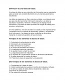 Definición de una Base de Datos