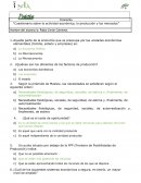 Cuestionario sobre la actividad económica, la producción y los mercados