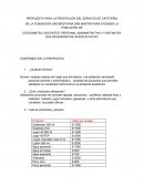 PROPUESTA PARA LA PRESTACIÓN DEL SERVICIO DE CAFETERÍA