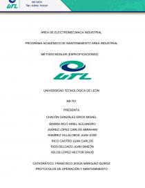 PROGRAMA ACADÉMICO DE MANTENIMIENTO AREA INDUSTRIAL MÉTODO MOSLER (ESPECIFICACIONES). Página 1