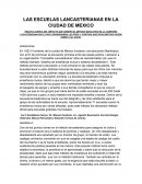 LAS ESCUELAS LANCASTERIANAS EN LA CIUDAD DE MEXICO