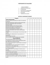 Instrumento de evaluación. MATRIZ DE COMPONENTE RODADO. Página 1