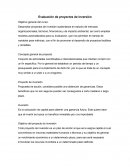 Evaluación de proyectos de inversión