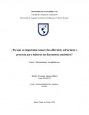 ¿Por qué es importante conocer las diferentes estructuras y procesos para elaborar un documento académico?