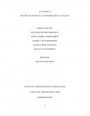 Actividad Método de trabajo y la distribución de la planta