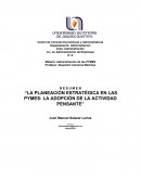 LA PLANEACIÓN ESTRATÉGICA EN LAS PYMES