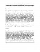 Importancia Y Técnicas del Control Como Función Administrativa