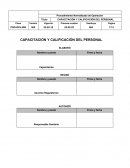 CAPACITACIÓN Y CALIFICACIÓN DEL PERSONAL
