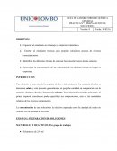 GUÍA DE LABORATORIO DE QUÍMICA GENERAL PRACTICA N°7: PREPARACIÓN DE SOLUCIONES