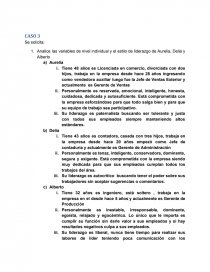 Analice las variables de nivel individual y el estilo de liderazgo de Aurelia, Delia y Alberto. Página 1