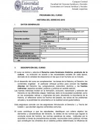 Programa Historia del Derecho. Página 1
