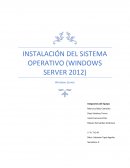 INSTALACIÓN DEL SISTEMA OPERATIVO (WINDOWS SERVER 2012)