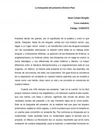 La búsqueda del presente (Octavio Paz). Página 1