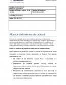 Actividad . Alcance del sistema de calidad
