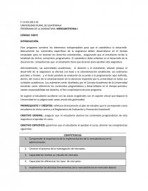 PROGRAMA DE LA ASIGNATURA: MERCADOTECNIA I. Página 1