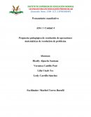 Propuesta pedagógica de resolución de operaciones matemáticas de resolución de problema